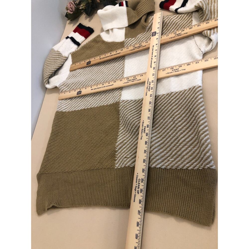 Tommy Hilfiger Tunic Sweater Women's M White Beige Eclectic Grandpa Streetwear - Picture 7 of 9